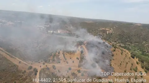 Declarado un incendio forestal en un paraje de Sanl&uacute;car del Guadiana