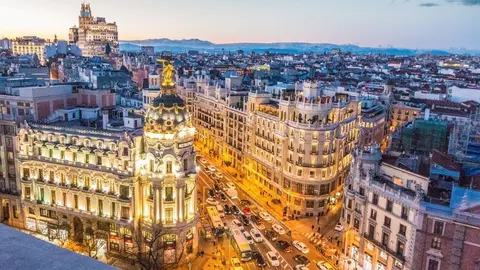 Vista a&eacute;rea de la Gran V&iacute;a de Madrid