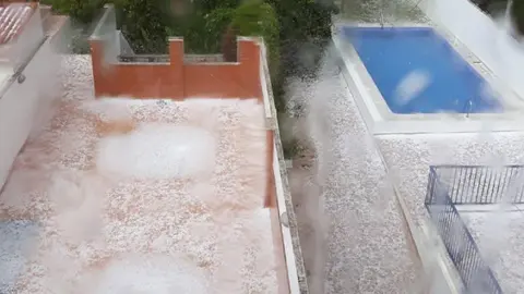 El granizo acumulado