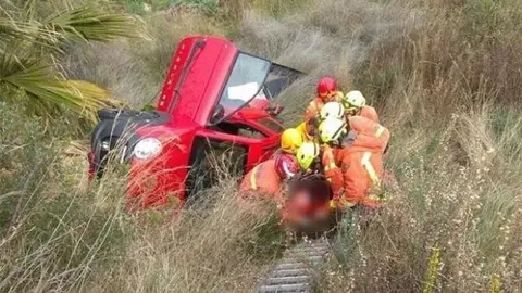El hombre cay&oacute; por un terrapl&eacute;n