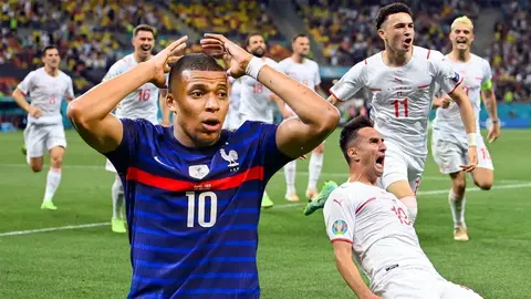 Mbapp&eacute; falla el &uacute;ltimo penalti de la tanda tras la pr&oacute;rroga con Suiza