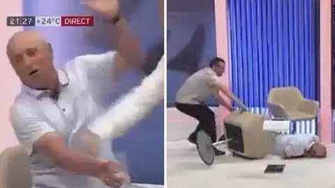 Pelea exministros debate television moldavia 