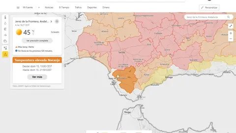 Y Jerez llega el domingo a 45 grados en la ola de calor que azota Andaluc&iacute;a