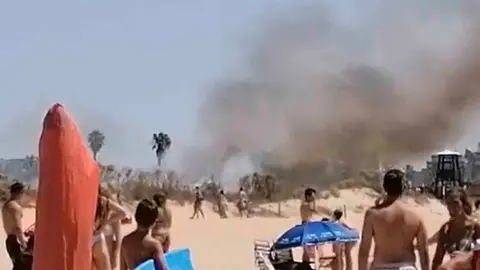 Incendio en la playa de Islantilla (Huelva) | Twitter