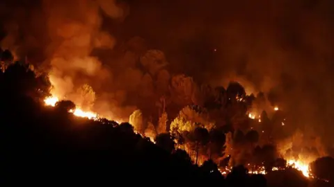 Incendio declarado en Almonaster la Real (Huelva) hace un a&ntilde;o