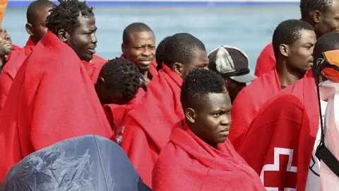 Inmigrantes llegados a las costas de Tarifa