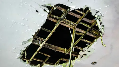 Techo roto de una vivienda