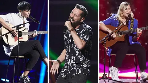 Irene N&aacute;ndez, Servando Gallego y Amanda Li&ntilde;&aacute;n, en las audiciones a ciegas de La Voz de Antena 3