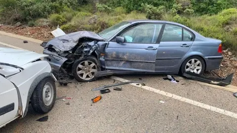 Choque frontal entre dos coches en la provincia de M&aacute;laga