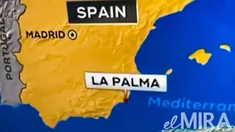 La CBS coloca el volc&aacute;n de La Palma en Murcia en plena erupci&oacute;n