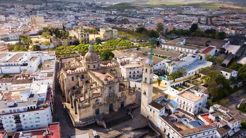 Vista a&eacute;rea de la Catedral de Jerez de la Frontera