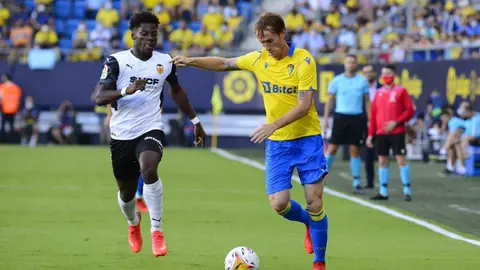 &Aacute;lex Fern&aacute;ndez, en el encuentro contra el Valencia CF