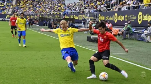 Jens Jonsson, durante el C&aacute;diz CF - RCD Mallorca