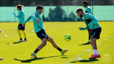 Perea y Osmajic en una sesi&oacute;n de entrenamiento