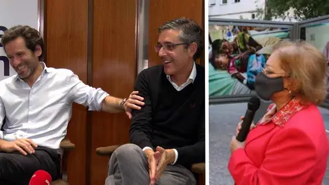 Borja S&eacute;mper, Eduardo Madina y Cristina Garc&iacute;a Rodero en el centro cultural La Malagueta, Diputaci&oacute;n de M&aacute;laga