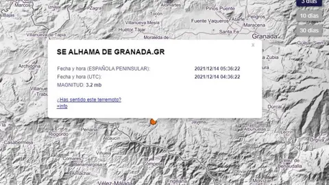 Segundo terremoto en Granada en apenas una semana con epicentro en Alhama de Granada