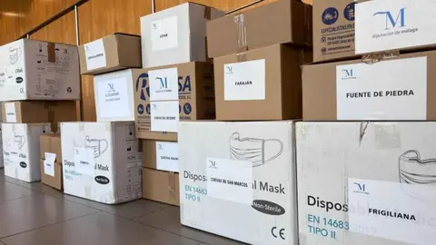 Reparto de mascarillas de la Diputaci&oacute;n de M&aacute;laga entre los pueblos m&aacute;s peque&ntilde;os
