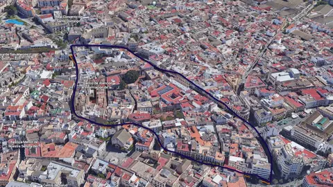 Vista a&eacute;rea de la antigua Juder&iacute;a de Jerez