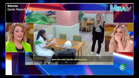 Edurne defiende a una anciana del maltrato de su cuidadora.