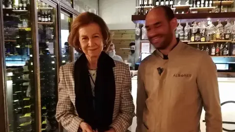 La Reina Sof&iacute;a en el Restaurante Albores de Jerez