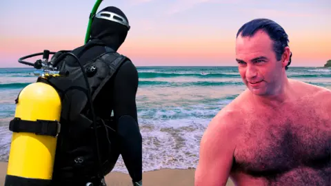 La primera vez de Bert&iacute;n en una playa de gente 'sin ropa'.