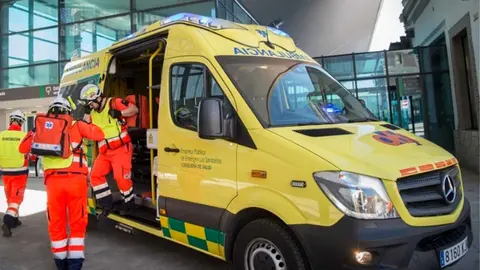 Una ambulancia en una foto de archivo