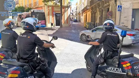 Polic&iacute;a Nacional en el centro de Jerez