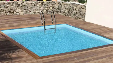 Piscina desmontable de madera cuadrada GRE de Leroy Merlin