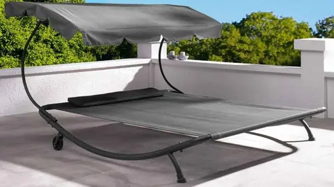 Tumbona de aluminio acolchada con parasol Livarno de Lidl