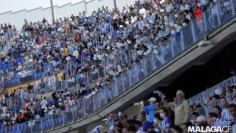 Afici&oacute;n del M&aacute;laga CF en el Estadio la Rosaleda