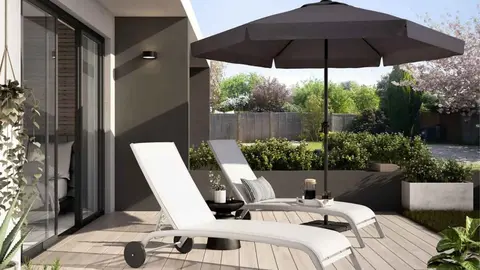 Sombrilla hexagonal de aluminio Naterial de Leroy Merlin