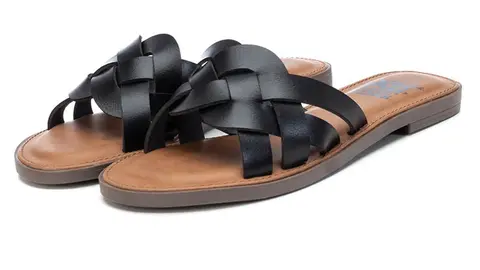 Sandalias planas Xti de mujer con pala entrelazada color negro