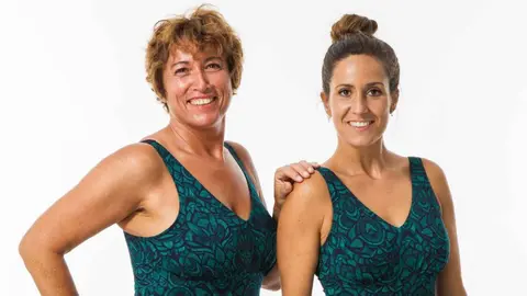 Ba&ntilde;ador Mujer moldeador escote V verde aquagym Nabaiji Romi Nick de Decathlon