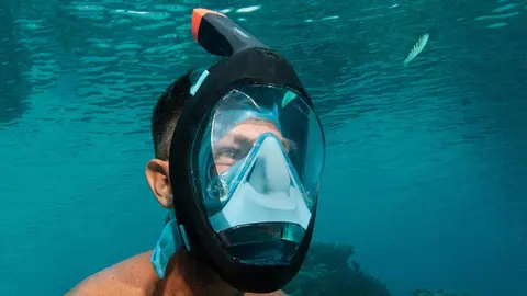 M&aacute;scara de snorkel Easybreath 900 Adulto Azul de Decathlon