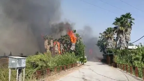 Incendio a las afueras de Jerez