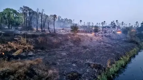 Continua activo el incendio en Jerez
