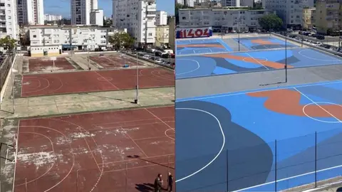 El antes y el despu&eacute;s del Poli de Icovesa en Jerez