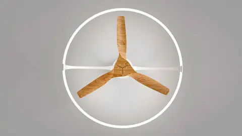 El ventilador de techo con l&aacute;mpara moderna que desde abajo parece de Mercedes lo tiene Leroy Merlin