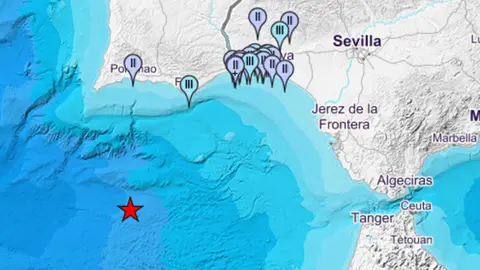 Un terremoto de magnitud 5,4 se siente en C&aacute;diz y Huelva