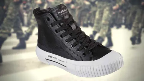 Estos botines de Skechers son una mezcla de bota militar y unas Converse pero en c&oacute;modas