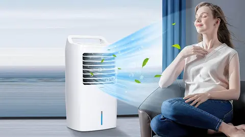 Bye aires port&aacute;tiles con tubos: este climatizador evaporativo de Amazon funciona con agua y es silencioso