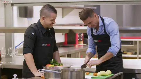 Joaqu&iacute;n y Dabiz Mu&ntilde;oz durante el estreno de 'Joaqu&iacute;n, el novato'