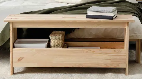 Ikea apuesta con un banco para almacenamiento: queda bien en entrada de casa y en los pies de la cama