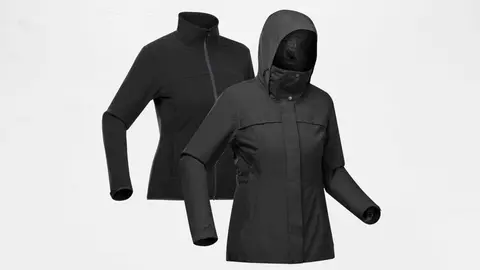 Chaqueta 3 en 1 impermeable trekking viaje de Decathlon