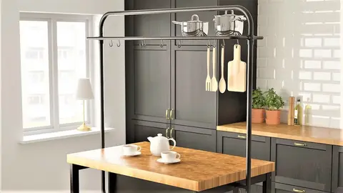 Ikea inventa la mesa isla de cocina: tiendes ollas y sartenes y va con ruedas