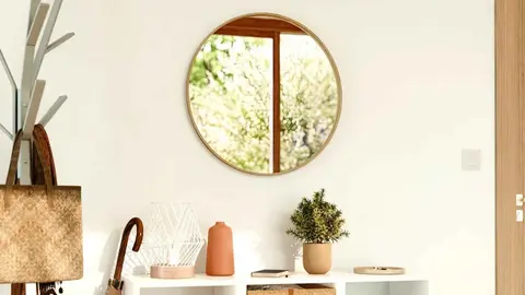 Espejo enmarcado redondo Nordik Frene natural INSPIRE de Leroy Merlin