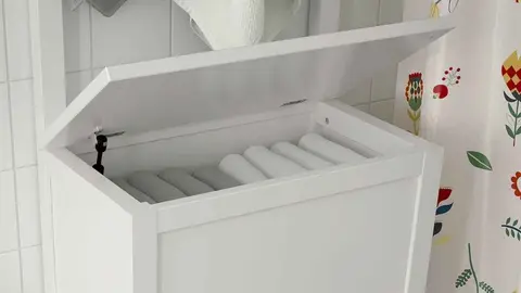 Banco/toallero 4 ganchos, blanco HEMNES