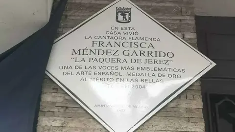 Un rinc&oacute;n de Madrid reconoce para siempre el arte y singularidad de la Paquera de Jerez