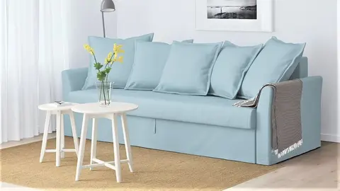 El sof&aacute; cama de Ikea de estilo 'boho' para dar un aire nuevo al sal&oacute;n