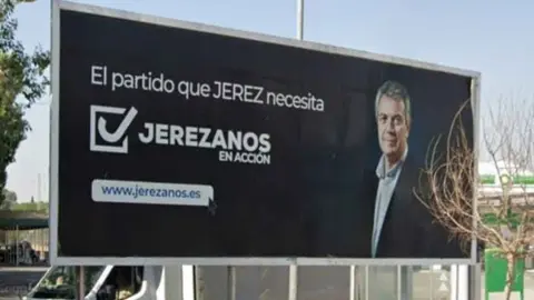Valla publicitaria de Jerezanos en Acci&oacute;n